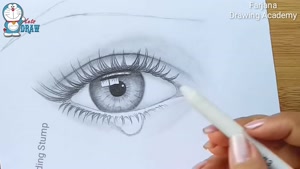 آموزش طراحی چشم گریان با مداد