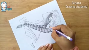 آموزش طراحی گیسوان زیبا با مداد