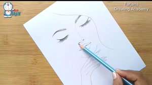 آموزش طراحی دختر زیبا با مداد