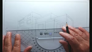 طراحی نمای ساختمان در پرسپکتیو دو نقطه ای 