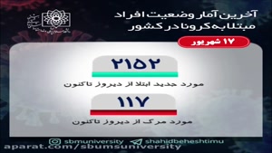 آمار کرونا - 17 شهریور