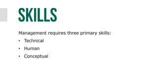 Basic Skills in Management