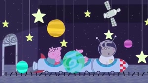 Peppa Pig Leaning about Moon and the Space