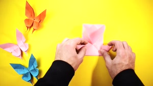 آموزش اوریگامی ساخت پروانه های تزیین دیوار