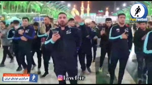 حسن یزدانی و بازیکنان تیم ملی کشتی آزاد در بین الحرمین کربلا