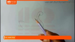 آموزش نقاشی طرح قو با مداد رنگی 