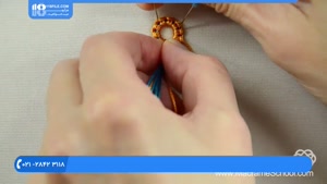 آموزش ساخت دستبند مکرومه - ساخت دستبند طرح مستطیل های رنگی