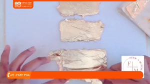 زیورآلات خمیری - آموزش ساخت گوشواره با زرورق طلایی