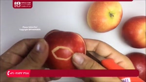 میوه آرایی // برش سیب به شکل لاک پشت 