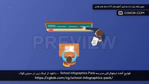 فوتیج آماده اینفوگرافی مدرسه School Infographics Pack