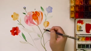 نحوه نقاشی گل با آبرنگ 