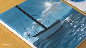 آموزش نقاشی قایق بادبانی