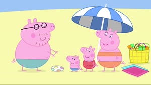 Peppa pig at the beach