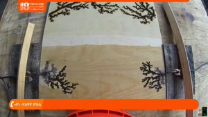 آموزش ایجاد طرح لیختنبرگ /ایده لیختنبرگ بر روی  گردنبند چوبی