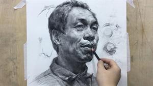 آموزش نقاشی پرتره پیرمرد را با مداد