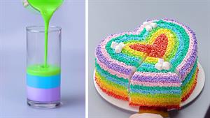 ایده های فوق العاده تزئین کیک رنگین کمان