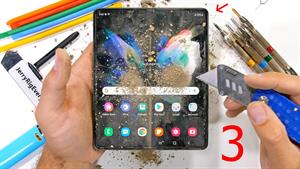 بررسی و تست مقاومت گوشی Galaxy Fold 3