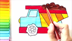 آموزش نقاشی کودکانه | نقاشی آسان کامیون برای کودکان 