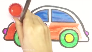 آموزش نحوه کشیدن نقاشی ماشین  _ (با رنگ آمیزی) 