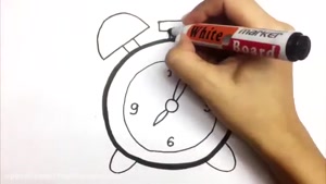 آموزش نقاشی برای کودکان _ نقاشی زیبای ساعت 