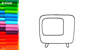 آموزش نقاشی کودکان _ نقاشی زیبای تلویزیون