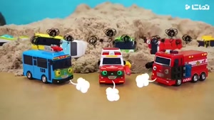 ماشینها کارتون ماشین بازی کودکانه : نجات اتوبوس های کوچولو از داخل ماسه 