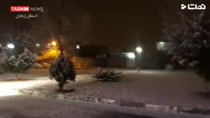 بارش برف زنجان را سفید پوش کرد