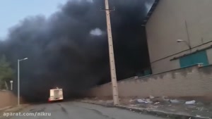 کلیپ آتش سوزی مهیب در واحد شیمیایی اشتهارد