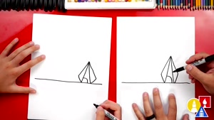 آموزش نقاشی به کودکان - چادر کمپینگ 