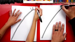 آموزش نقاشی به کودکان - "برگ نخل" 