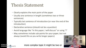 603 5W Thesis Statements and Topic Sentences