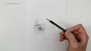 آموزش طراحی با مداد - پرتره دختر بچه