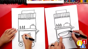 نقاشی کودکانه - استند هات داگ فروشی