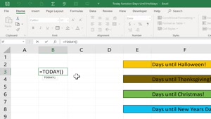 استفاده از تابع Excel Today برای تعیین تاریخ های هدف