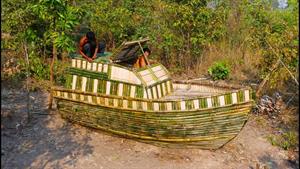 ساخت خانه قایقی با استفاده از بامبو