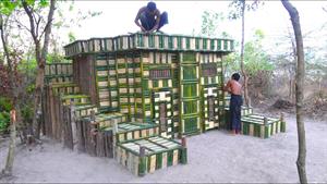 ساخت مینی خانه ویلایی شفت انگیز به وسیله بامبو و چوب - 1