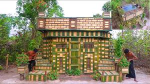 ساخت مینی خانه ویلایی شفت انگیز به وسیله بامبو و چوب - 2