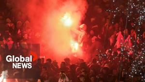 جشن طرفداران کرواسی بعد از پیروزی