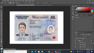 WISCONSIN DRIVER LICENSE PSD TEMPLATE