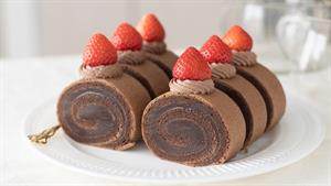 کیک رول گاناش شکلاتی غنی