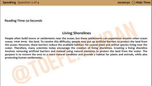 Tehran TOEFL iBT Home Edition Speaking Q3 Living Shorelines