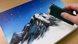 آموزش نقاشی کوه های برفی 