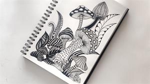 الگوهای Zentangle || زنتگول قارچ