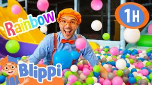 Blippi از زمین بازی سرپوشیده Rainbow بازدید می کند!