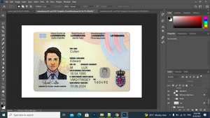 LUXEMBOURG ID CARD PSD TEMPLATE