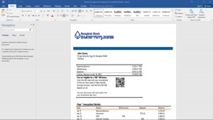 THAILAND BANGKOK BANK STATEMENT TEMPLATE IN WORD AND PDF FOR