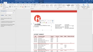 KAZAKHSTAN KASPI BANK STATEMENT TEMPLATE IN WORD AND PDF FOR