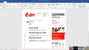 UNITED KINGDOM E.ON UTILITY BILL TEMPLATE IN WORD AND PDF FO