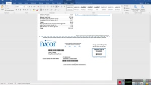 USA ILLINOIS NICOR GAS UTILITY BILL TEMPLATE IN WORD AND PDF