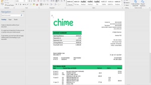 USA SAN FRANCISCO CHIME BANK STATEMENT TEMPLATE IN WORD AND 